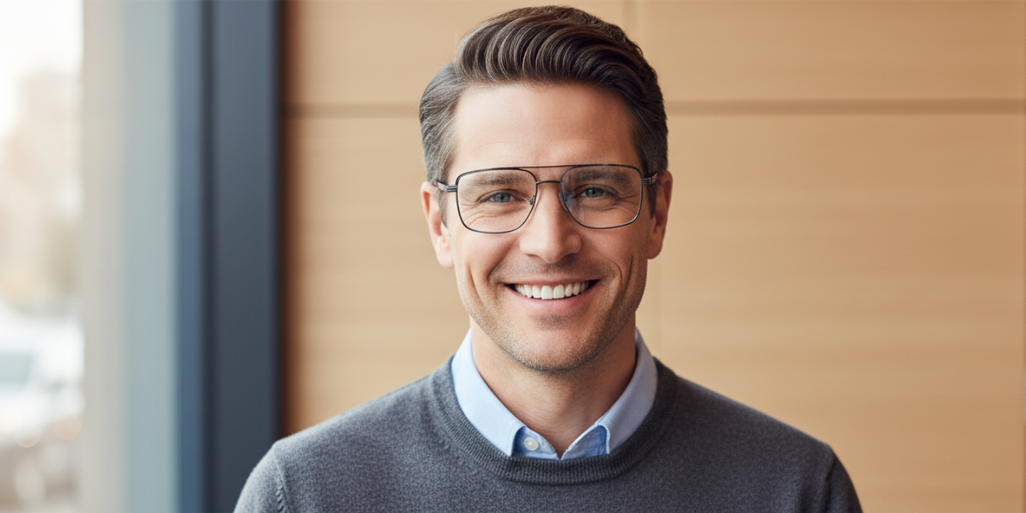 Full Rim Double Bridge Rectangle Classic Eyeglasses