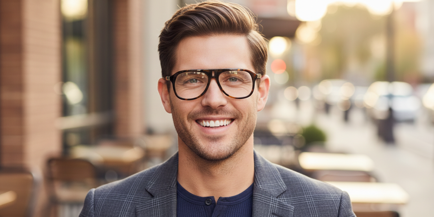 Full Rim Double Bridge Aviator Classic Eyeglasses