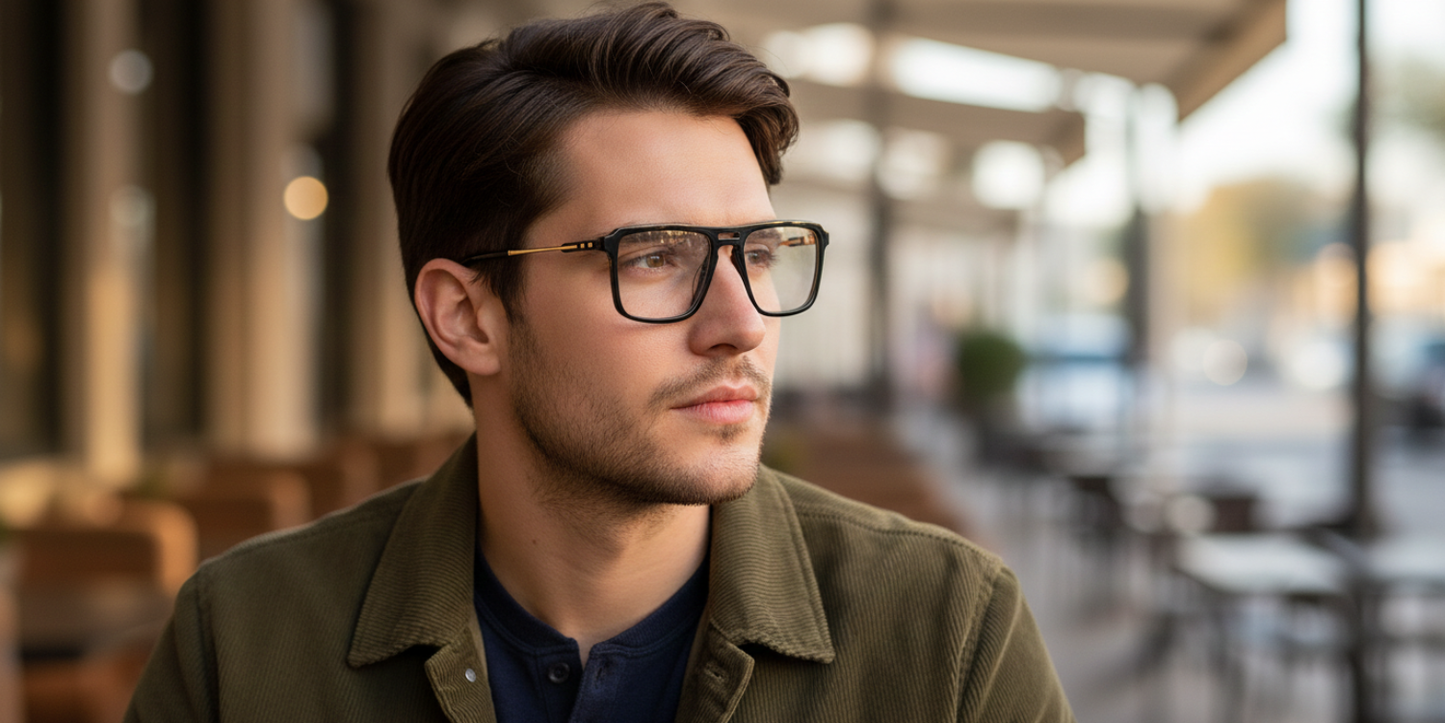 Full Rim Double Bridge Rectangle Classic Eyeglasses